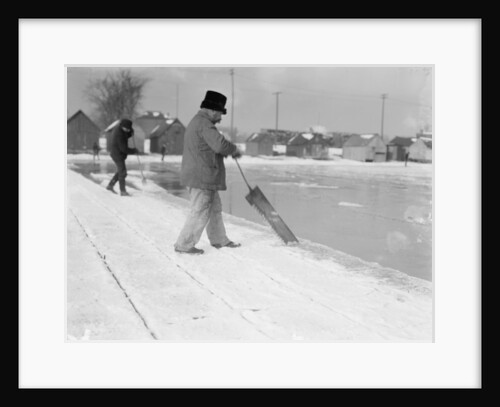 Ice harvesting, sawing, c.1900-10 by Detroit Publishing Co.