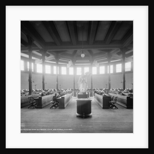 Reading room in library, University of Michigan, Ann Arbor, Michigan, c.1901 by Detroit Publishing Co.