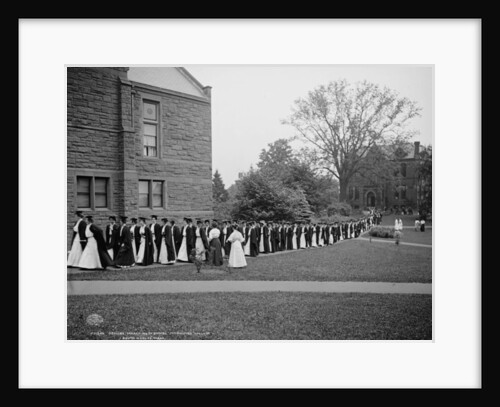 Seniors marching to chapel, Mt. Holyoke College, South Hadley, Massachusetts, c.1908 by Detroit Publishing Co.