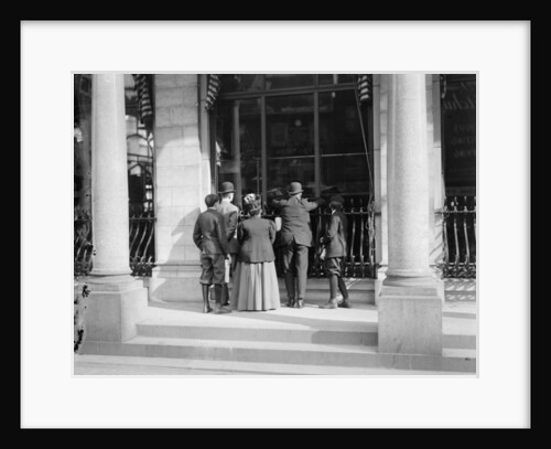Watching the Herald presses, Herald Building, New York, N.Y., c.1900-10 by Detroit Publishing Co.