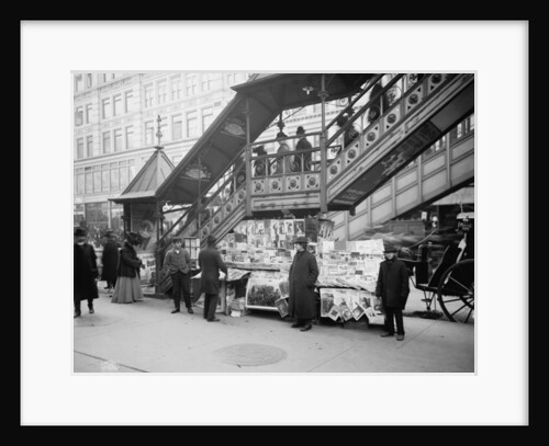 A characteristic sidewalk newsstand, New York City, c.1903 by Detroit Publishing Co.