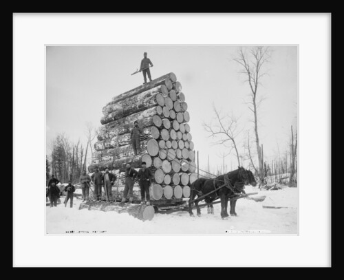 Logging a big load, Michigan, c.1880-99 by Detroit Publishing Co.