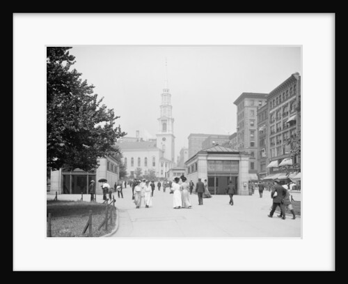 Park Street Church and Tremont Street mall, Boston, Massachusetts, c.1906 by Detroit Publishing Co.