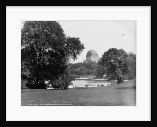 Central Park, New York, boat pond and Temple Beth-El by Detroit Publishing Co.