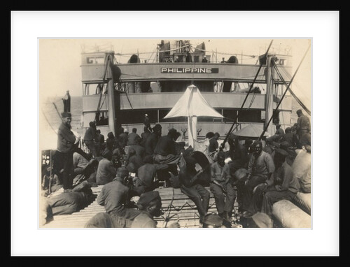 Pioneer Infantry Battalion on the troop ship U.S.S. Philippine from Brest harbor, France, July 18, 1919 by American Photographer
