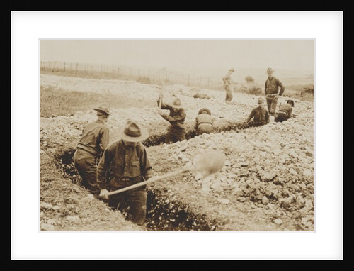 U.S. Marines in France Digging in, 1917-19 by American Photographer