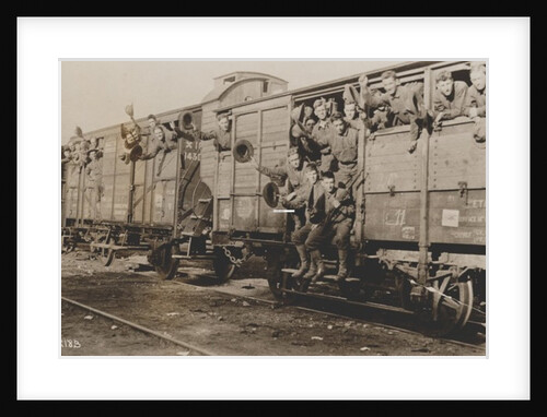 U.S. Marines in France off for camp, 1917 by American Photographer