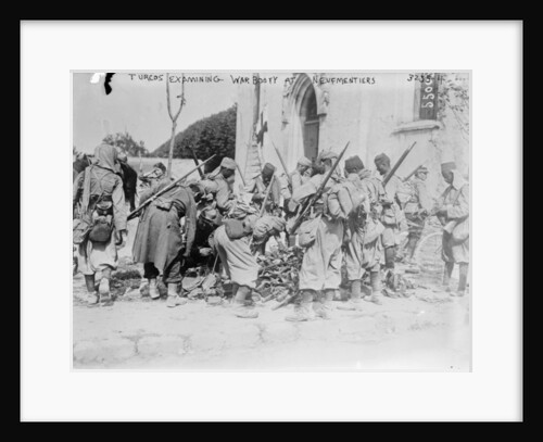 Turcos Examining War Booty at Neufmentiers, 1914 by French Photographer