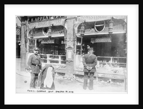 Paris, German shop smashed by mob, 1914 by French Photographer