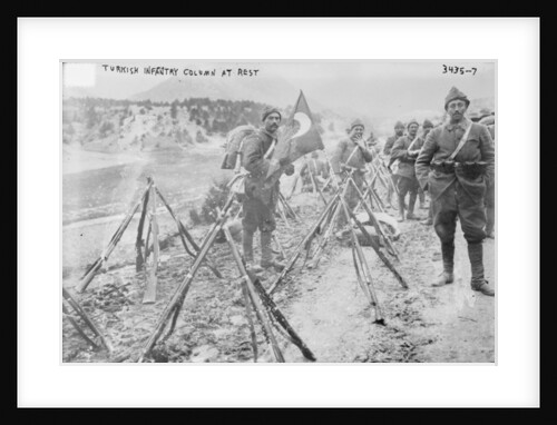 Turkish Infantry Column at rest, c.1914-15 by Photographer Turkish