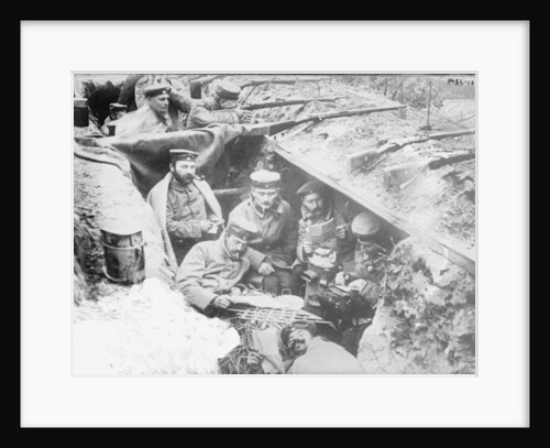 A quiet moment in German trenches, 1914-15 by German Photographer