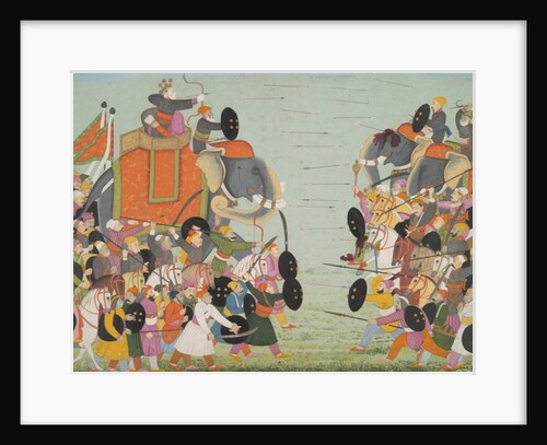 Illustration from a Bhagavata Purana Series, Book 10, Battle Between Balarama and Jarasandha, 1760-65 by School Mughal