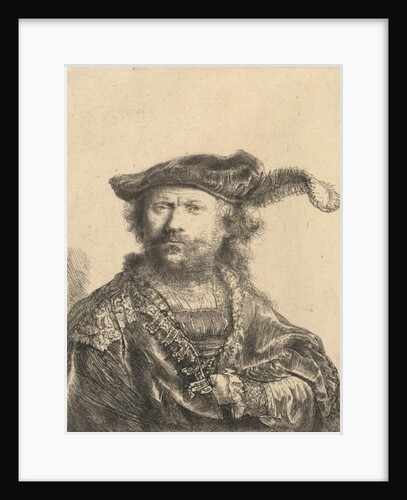 Self Portrait in a Velvet Cap with Plume, 1638 by Rembrandt Harmensz. van Rijn