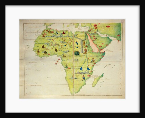 The Continent of Africa, from an Atlas of the World in 33 Maps, Venice, 1st September 1553 by Battista Agnese