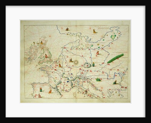 The Continent of Europe by Battista Agnese