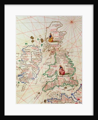 The Kingdoms of England and Scotland by Battista Agnese