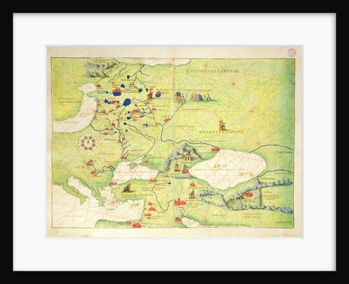 Europe and Central Asia, from an Atlas of the World in 33 Maps, Venice, 1st September 1553 by Battista Agnese