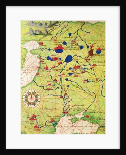 Detail from Europe and Central Asia by Battista Agnese