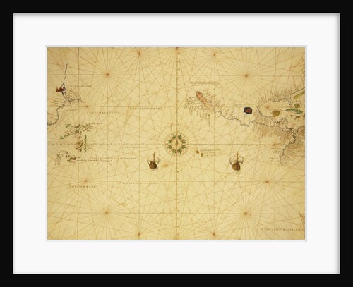 The Pacific Ocean, from an Atlas of the World in 33 Maps, Venice, 1st September 1553 by Battista Agnese