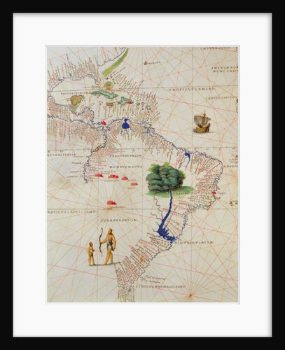 South America, from an Atlas of the World in 33 Maps, Venice, 1st September 1553 by Battista Agnese