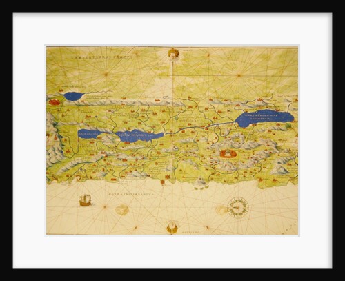 The Holy Land, from an Atlas of the World in 33 Maps, Venice, 1st September 1553 by Battista Agnese