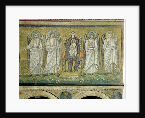 Madonna and Child enthroned and flanked by angels by Byzantine School