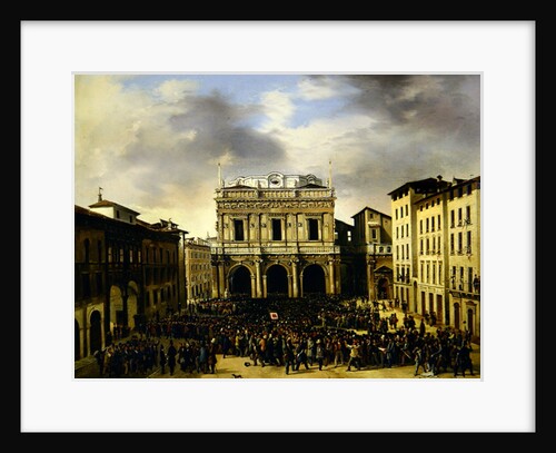 The People of Brescia gathered in the Piazza della Loggia 23rd March 1849 by Faustino Joli
