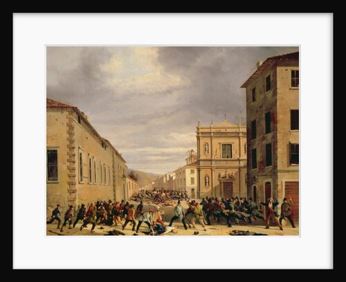 The Battle of 21st March 1849 in the Piazzetta Santa Barnaba in Brescia by Faustino Joli