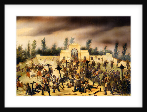 Scene from the Battle of Solferino: Fighting in the Cemetery by Antonio Spandri