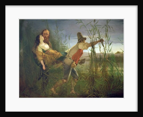 Garibaldi carrying his dying Anita through the swamps of Comacchio by Pietro Bauvier