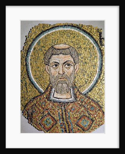 St. Ursicinus: Fragment of a mosaic from the Basilica Ursiana, the former cathedral of Ravenna by Italian School