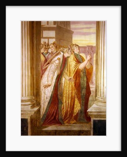 Left wall depicting Sophonisba crying by Giambattista (1526-78) Zelotti