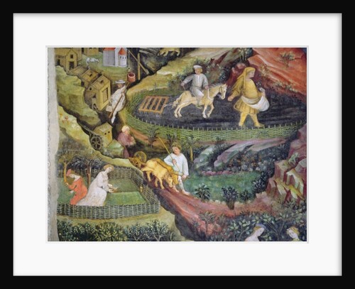 Village farmers doing work in April by Maestro (attr. to) Venceslao