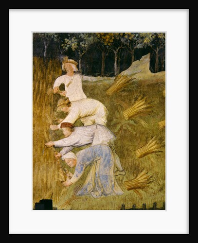 Harvesting wheat, detail by Italian School