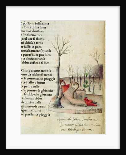 Fol. 52r from 'Canzoniere e Trionfi' by Petrarch, c.1470 by Italian School