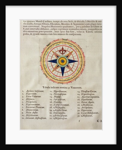 Wind rose with the 32 winds ofthe world by Joan Blaeu