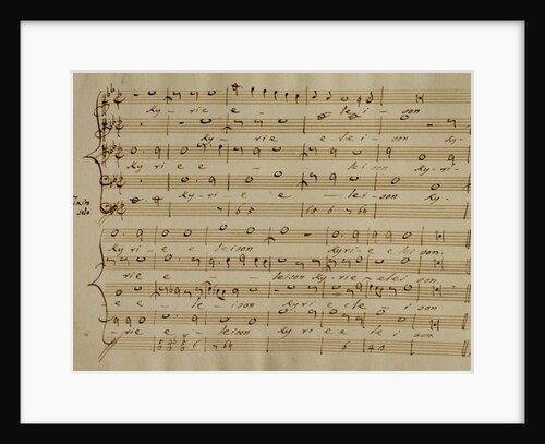 Score of the Kyrie Eleison from the 'Messa a quattro voci', 18th century copy by Giovanni Pierluigi da (after) Palestrina