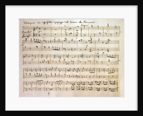 Ouverture from the score of 'Spring' by Joseph Haydn