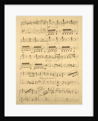 Manuscript page from the score of 'Les Huguenots' by Giacomo Meyerbeer