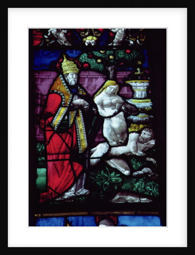 Window depicting the Creation of Eve by School French