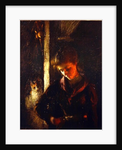 By the Fireside by Frank Bramley