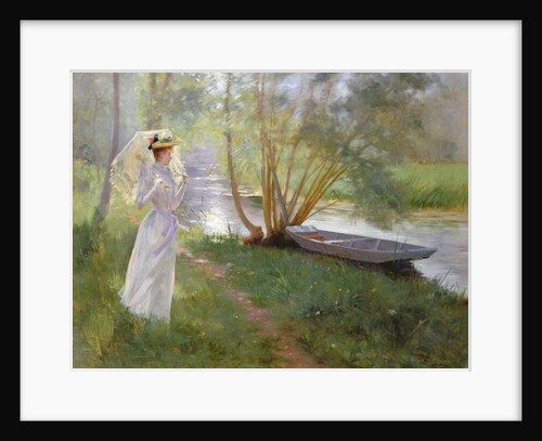 A walk by the river, 1890 by Pierre Andre Brouillet