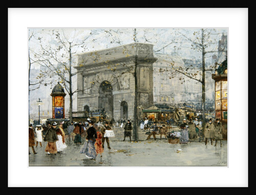 Street scene in Paris by Eugene Galien-Laloue