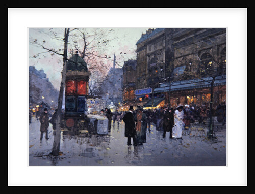 Paris street scene by Eugene Galien-Laloue