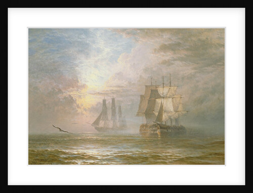 Men of War at Anchor, 1873 by Henry Thomas Dawson