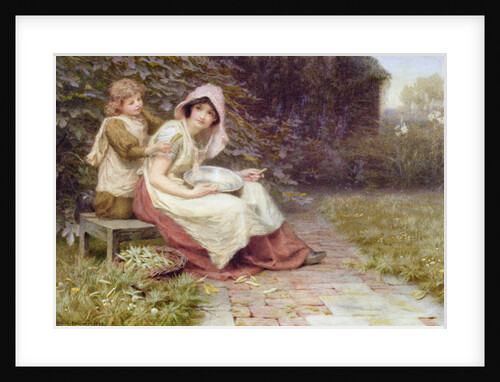 Shelling Peas by Constance Phillott