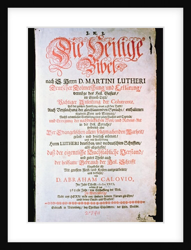 The Holy Bible, Vol. I., 1681 by German School