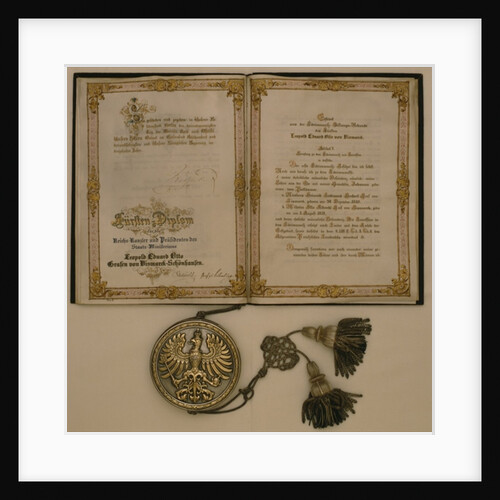 Prince Diploma for the Chancellor of the North German Confederation and the Minister-President of Prussia Leopold Eduard Otto Count von Bismarck-Schoenhausen by German School