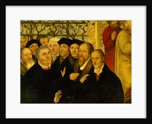 Epitaph of Meienburg's Mayor showing the reformers' group with Martin Luther by Lucas the Younger (after) Cranach