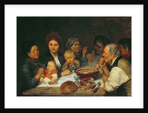 Labourers at a Table, Thueringen, 1875 by Otto Edmund Guenther